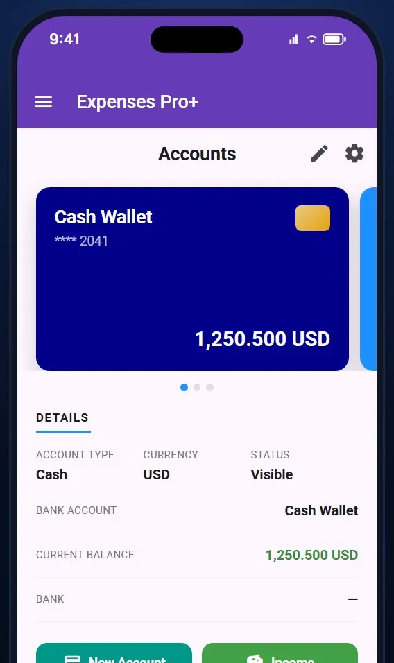 Accounts and cards